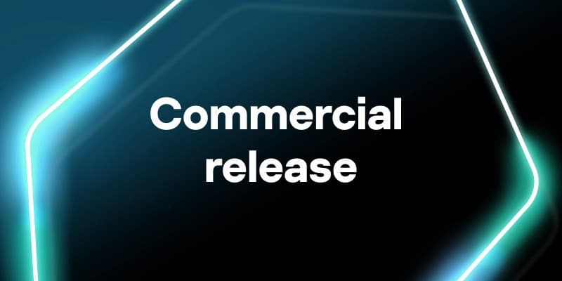 Bannière « Commercial release » annonçant une nouvelle version Kaspersky