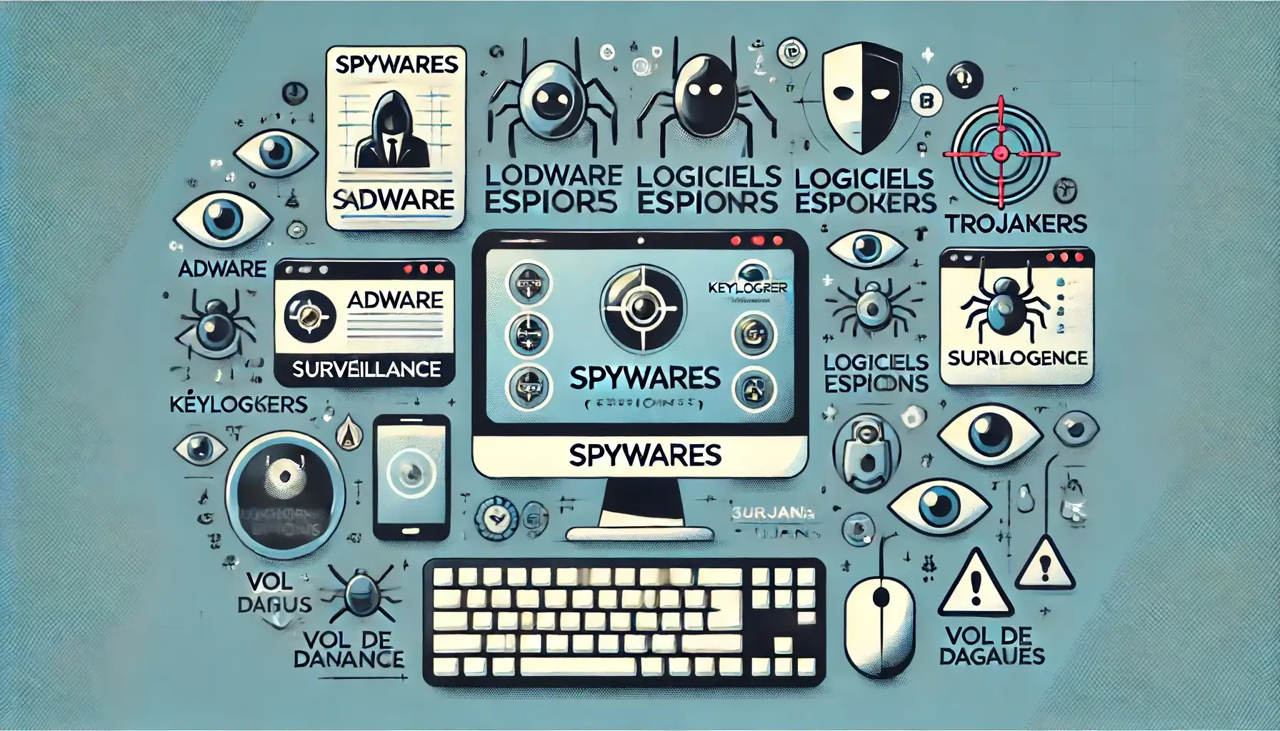 Infographie sur les spywares, adwares et keyloggers