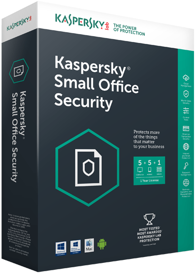 Boîte du logiciel Kaspersky Small Office Security (KSOS)