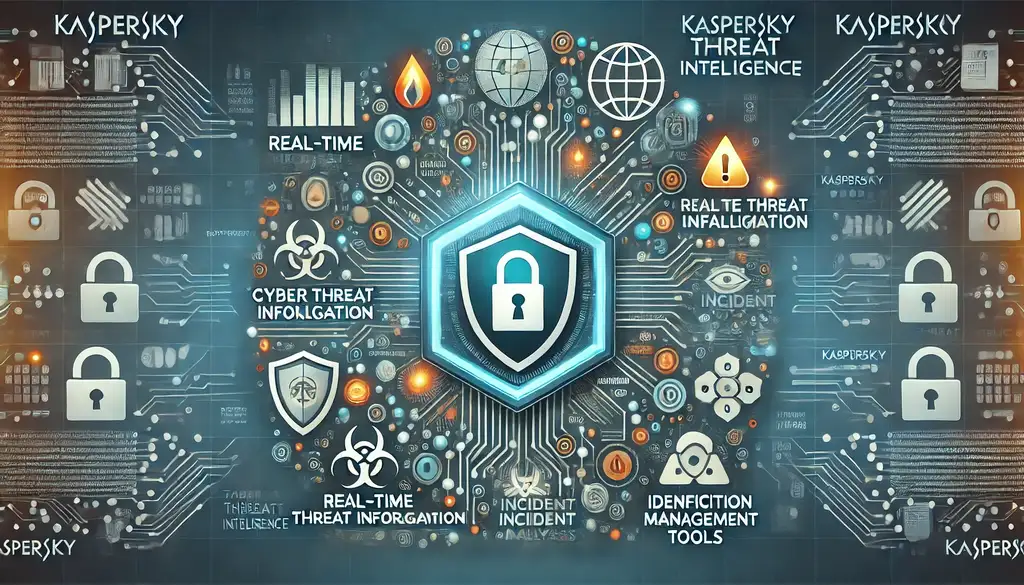 Bouclier entouré d'alertes, illustration de Kaspersky Threat Intelligence